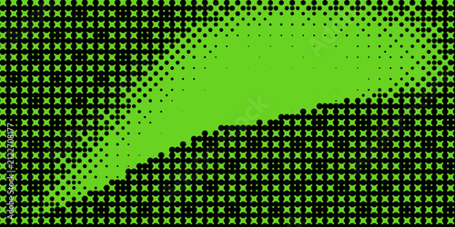 Green bitmap effect background. Gradient green pixel pattern. Retro 8bit art. Glitch dither design for retro arcade or digital wallpaper. Vector ilustration