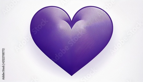 simple purple heart outline symbol isolated on white background generative ai