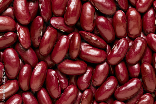 Close up macro background of dried red kidney beans legumes