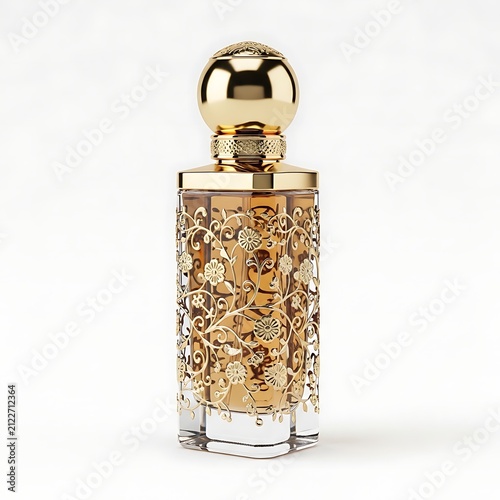 Elegant perfume bottle with floral design