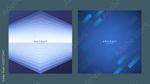 Modern Blue Abstract Background with Diagonal Rectangles Vector