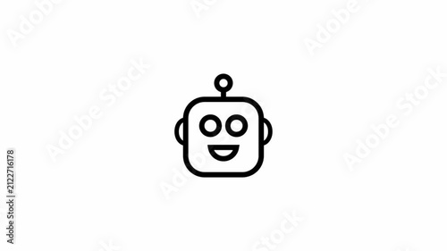 Robot symbol - artificial intelligence icon.