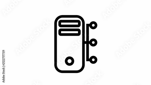 Server network symbol - artificial intelligence icon.