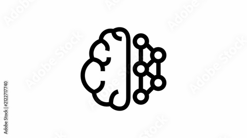 Brain neuronal network symbol - artificial intelligence icon.