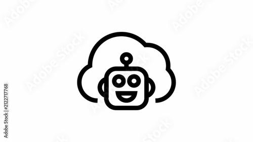 Artificial intelligence cloud symbol - artificial intelligence icon.