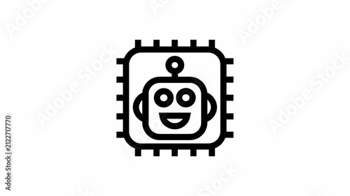Artificial intelligence processor symbol - artificial intelligence icon.