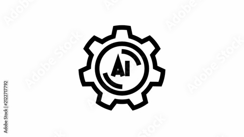 Artificial intelligence settings symbol - artificial intelligence icon.