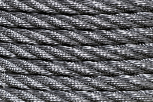 Coiled steel wire rope texture abstract industrial
