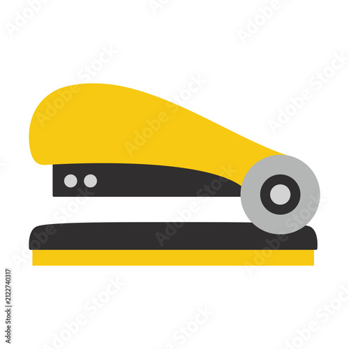 vector illustration of yellow stapler in flat style on white background