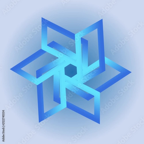 Abstract Blue Geometric Interlocking Hexagonal Shape Animation Loop for Modern Digital Background Design