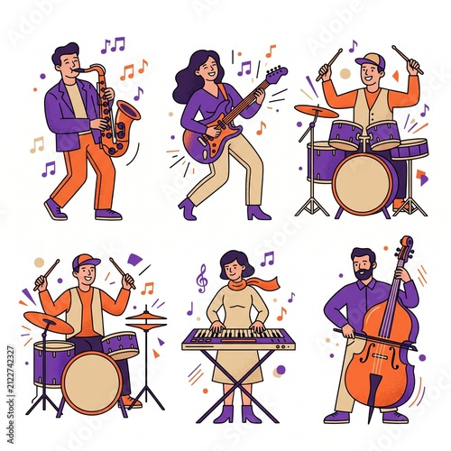 Canvas Print Musicians playing musical instruments
