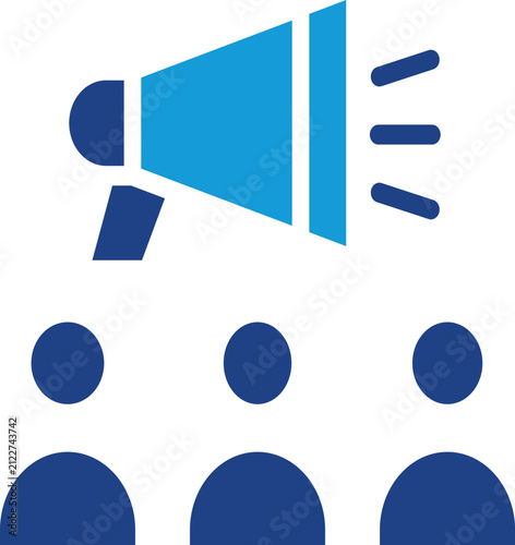 Business information broadcast icon, important internal management announcements, digital marketing strategies