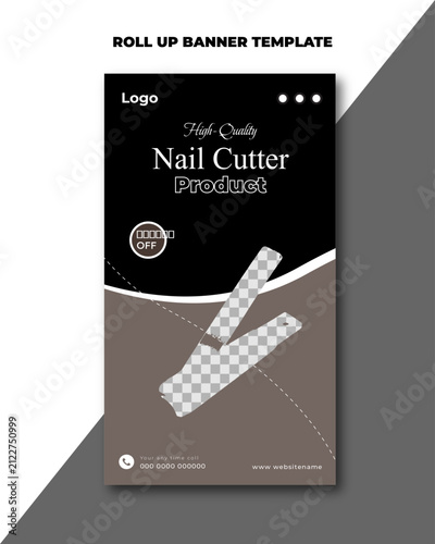 Premium Nail Cutter Roll-Up Banner Template