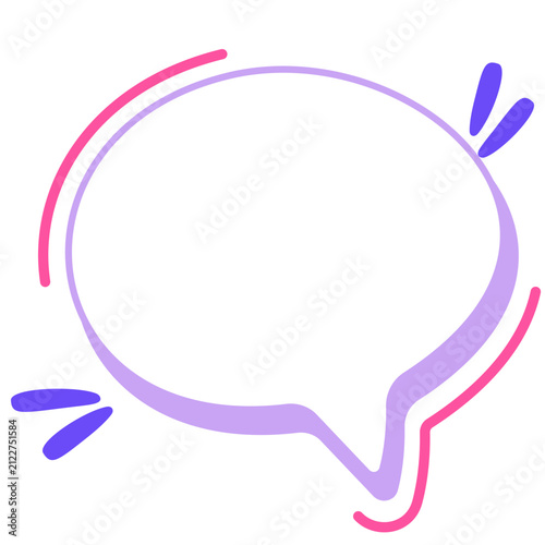 Hand drawn speech bubble 3, vector flat graphic illustration for comic chat and message design