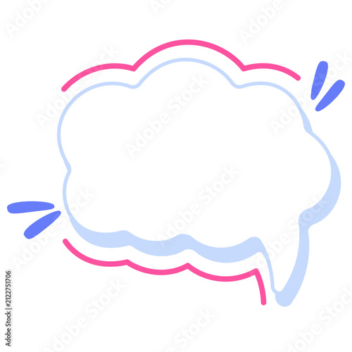 Hand drawn speech bubble 16, vector flat graphic illustration for comic chat and message design