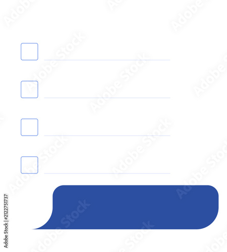 Checklist paper note element 28, vector flat graphic illustration for planner and to do list design