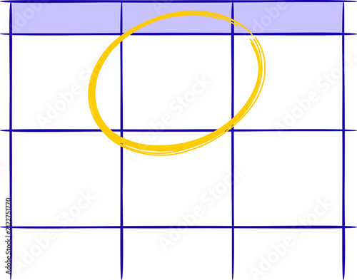 Doodle date mark highlight element 4, vector flat graphic illustration for planner and calendar design
