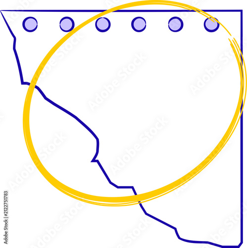 Doodle date mark highlight element 10, vector flat graphic illustration for planner and calendar design