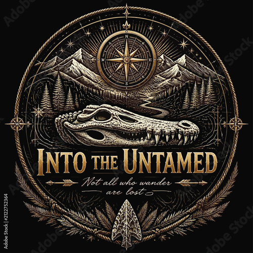 Wild Trails, Fierce Hunts, Endless Adventures Beyond the Mountains, Typography Vector T-shirt Design