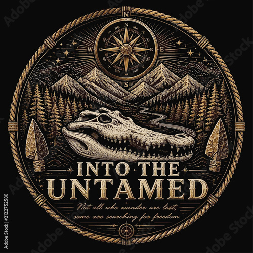 Wild Trails, Fierce Hunts, Endless Adventures Beyond the Mountains, Typography Vector T-shirt Design
