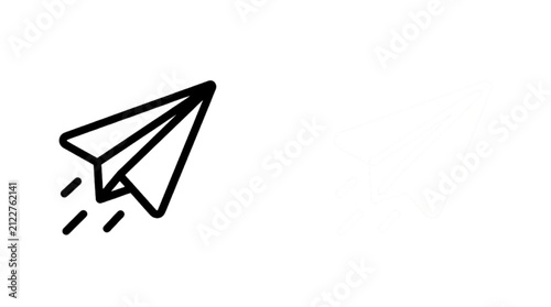 Paper plane vector line icon symbol for send message flight origami airplane startup concept