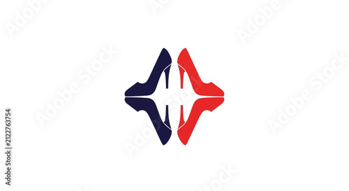Symmetrical High Heels, Red and Blue, Modern Fashion Design, Mirror Reflection