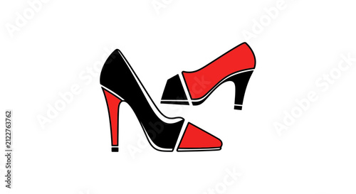 Stylish Two-Tone High Heel Shoes