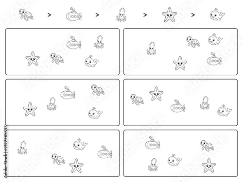Connect the Pattern Under the Sea Black and White Preschool Worksheet 1