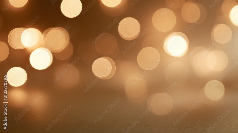Fototapeta premium Warm tan Christmas background with soft golden bokeh lights for festive design