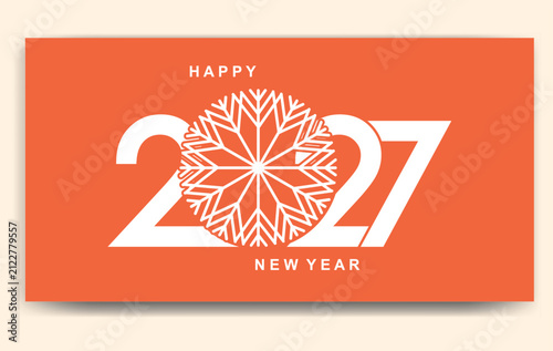 2027 Happy New Year Greeting Illustration