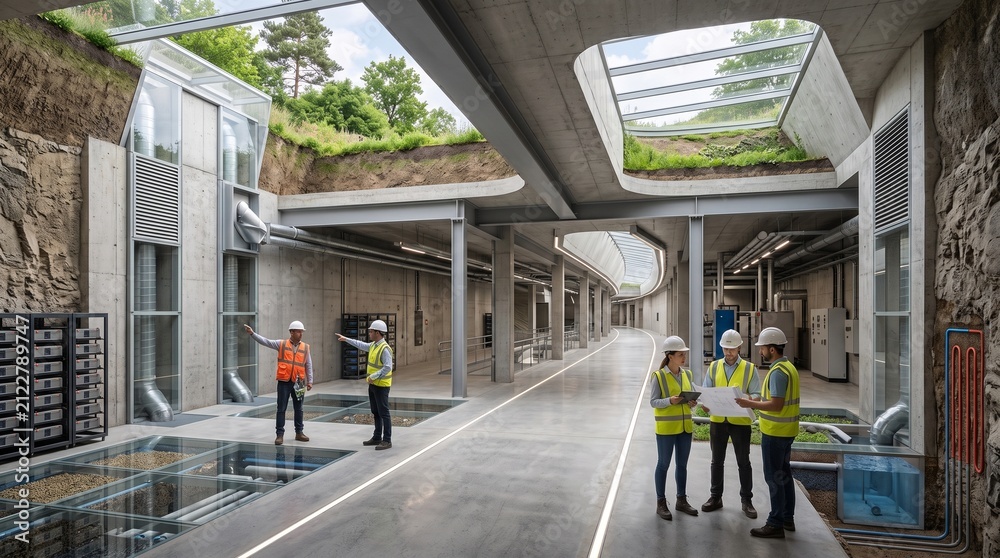 Fototapeta premium Innovative Underground Sustainable Architecture with Energy Efficient Environmental Design