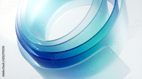 Modern blue 3d ring with gradient glow effect illustration