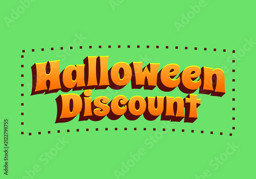 Retro Halloween Discount Typography with Bold Orange Lettering Design
