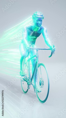 Conceptual 3D animation of a cyclist motion design