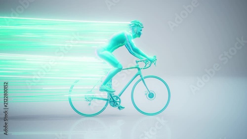 Conceptual 3D animation of a cyclist motion design