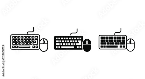 Minimalist keyboard and mouse icon set