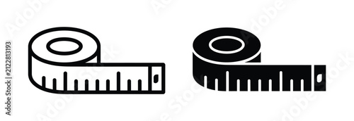 фотографія Measuring tape icon, editable stroke line pack, measurement tools, construction symbols, clipart icon set vector