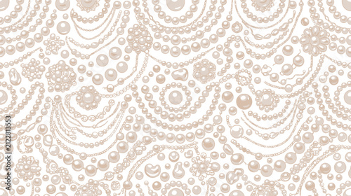 Elegant Pearl Necklace Pattern Illustration