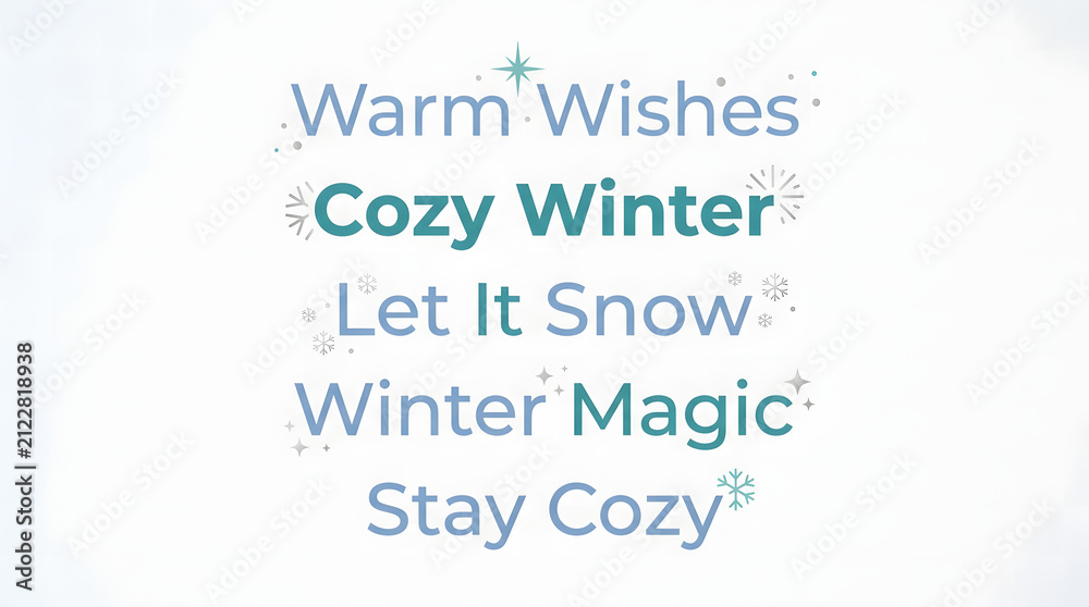 Obraz premium Premium high quality stock photo festive winter wishes typography with snowflakes and sparkling elements