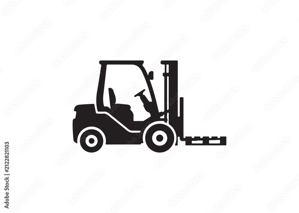 Fototapeta premium Golf cart vector silhouette, black color silhouette, white background icon for industrial or warehouse use in logistics operations