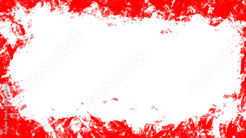 Red paint splatter frame border overlay with transparent center