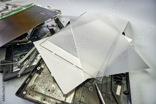 Disassembled Laptop Screen Internal Parts