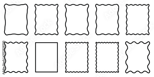 Fotografie hand drawn wavy frames and abstract borders