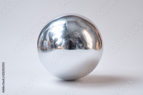 Shiny mirror balloon photographed in studio lighting highlighting glossy chrome aesthetic.
