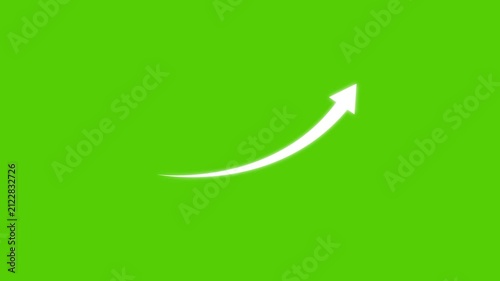White curved arrow pointing upward on green screen a clean upwards isolated on a background for easy chroma key editing chroma key direction navigation icon chroma key direction navigation icon