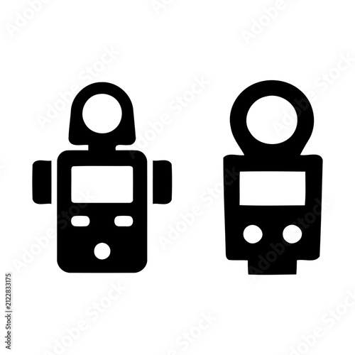 Картината върху платно Digital Photography Light Meter Silhouette Icon Set Featuring Handheld Exposure