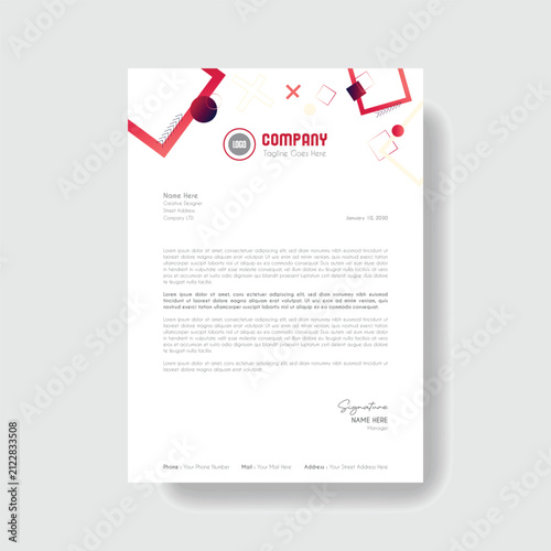 Modern-Corporate Geometric Business Letterhead Template With Minimal Circle Elements Professional A4 Stationery Design Clean Branding Identity Layout For Company Office Documentation