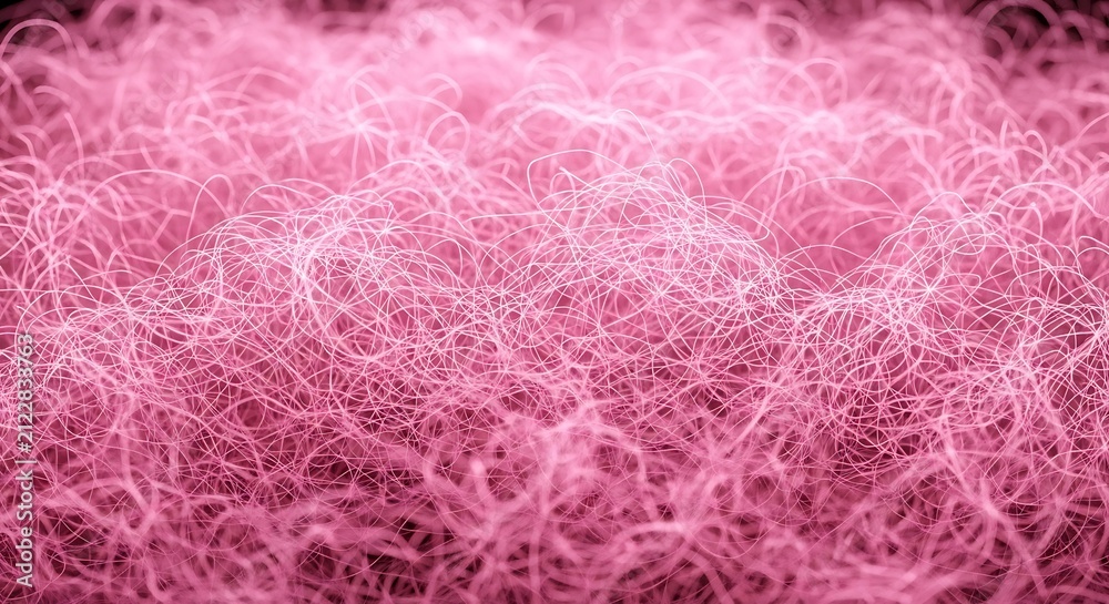 Fototapeta premium Close-up of tangled pink threads or fibers abstract