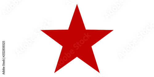 Принти на полотні Single red star shape isolated on transparent background.