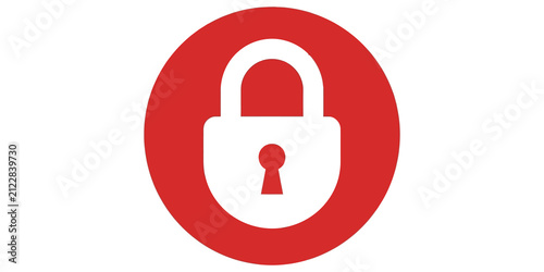 фотографія Red lock icon representing security or protected status.